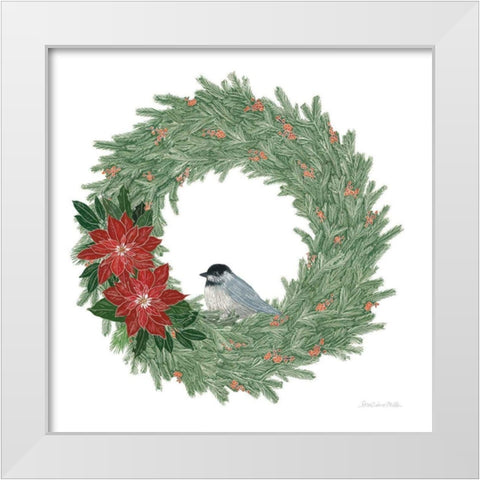 Woodland Wreath No Words II White Modern Wood Framed Art Print by Miller, Sara Zieve