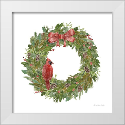 Woodland Wreath No Words IV White Modern Wood Framed Art Print by Miller, Sara Zieve
