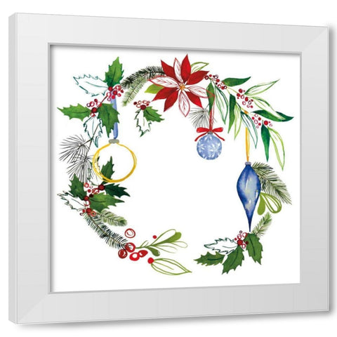 Christmas Wreath V White Modern Wood Framed Art Print by Sussman, Harriet