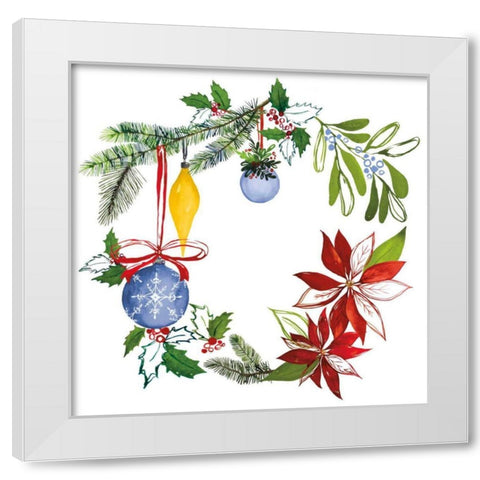 Christmas Wreath VI White Modern Wood Framed Art Print by Sussman, Harriet