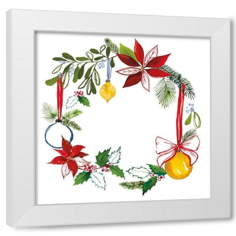Christmas Wreath VII White Modern Wood Framed Art Print by Sussman, Harriet