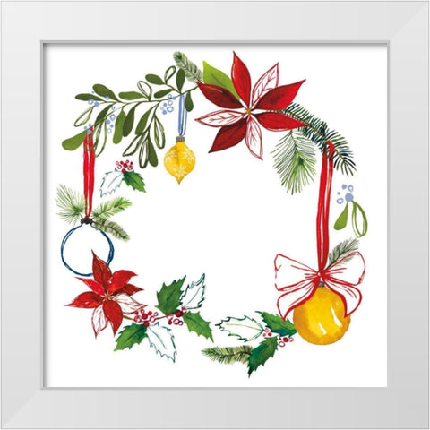 Christmas Wreath VII White Modern Wood Framed Art Print by Sussman, Harriet