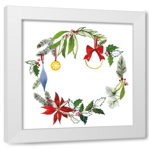 Christmas Wreath VIII White Modern Wood Framed Art Print by Sussman, Harriet