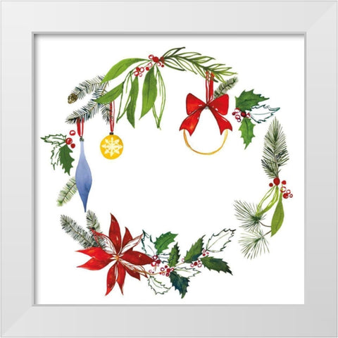 Christmas Wreath VIII White Modern Wood Framed Art Print by Sussman, Harriet