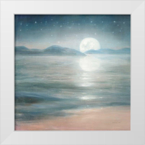 Half Moon Dream White Modern Wood Framed Art Print by Nai, Danhui