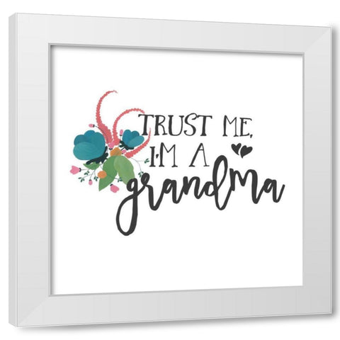 Harriet Floral Grandma Inspiration I White Modern Wood Framed Art Print by Wild Apple Portfolio