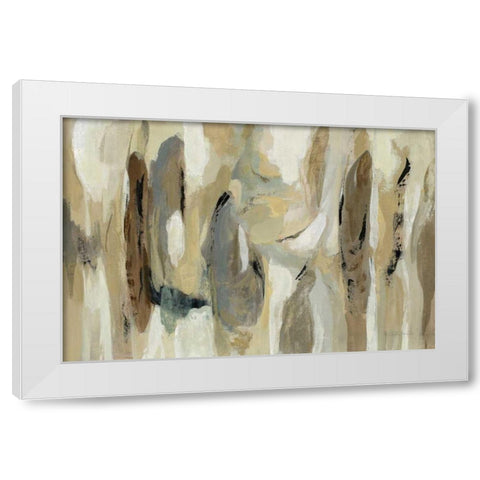 Fluidity Neutral White Modern Wood Framed Art Print by Vassileva, Silvia