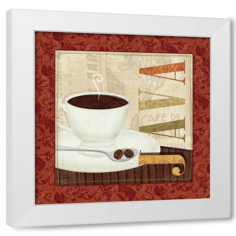 Coffee Cup I White Modern Wood Framed Art Print by Charron, Veronique
