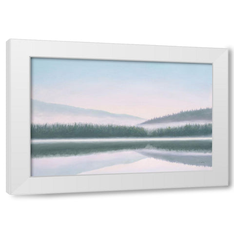 Lakeside Morning White Modern Wood Framed Art Print by Wiens, James