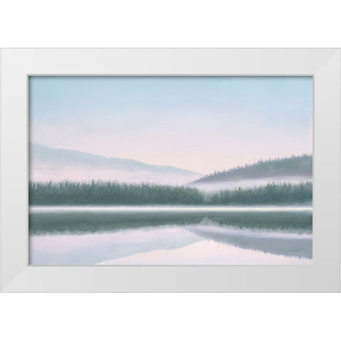 Lakeside Morning White Modern Wood Framed Art Print by Wiens, James