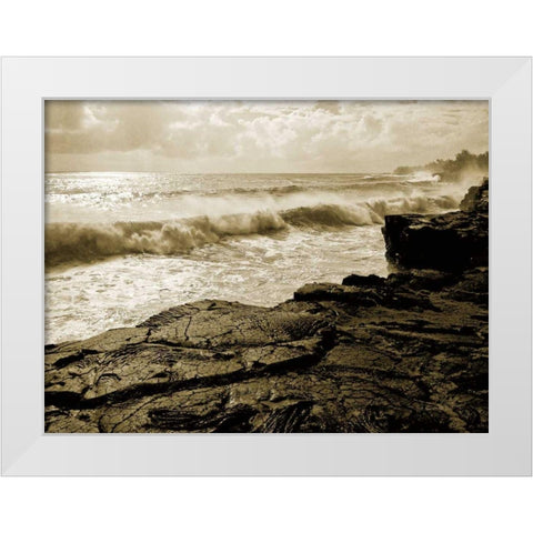 Pahoa Sea White Modern Wood Framed Art Print by Goldstein, Ed