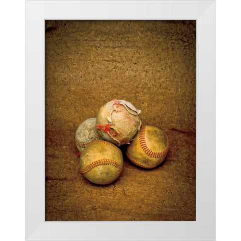 Game Ball Portraits White Modern Wood Framed Art Print by Goldstein, Ed
