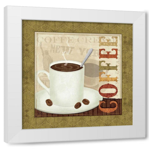 Coffee Cup III White Modern Wood Framed Art Print by Charron, Veronique