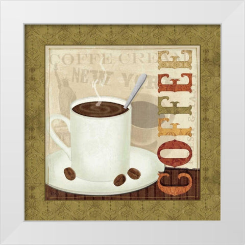 Coffee Cup III White Modern Wood Framed Art Print by Charron, Veronique