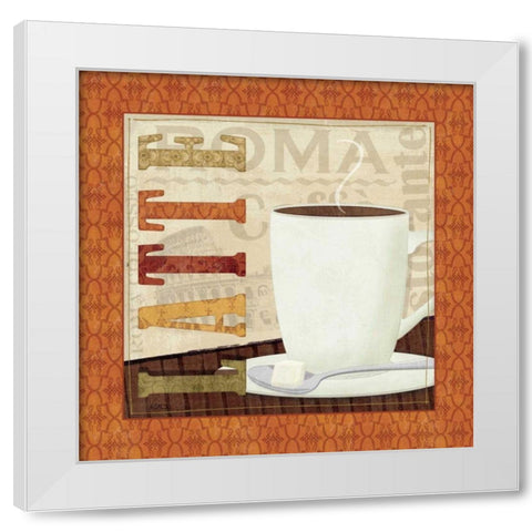 Coffee Cup IV White Modern Wood Framed Art Print by Charron, Veronique