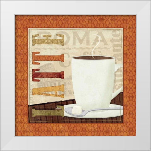 Coffee Cup IV White Modern Wood Framed Art Print by Charron, Veronique