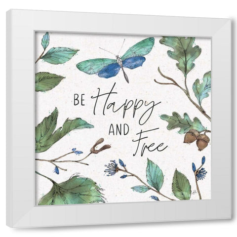 Outdoor Beauties Color I Be Happy and Free White Modern Wood Framed Art Print by Brissonnet, Daphne