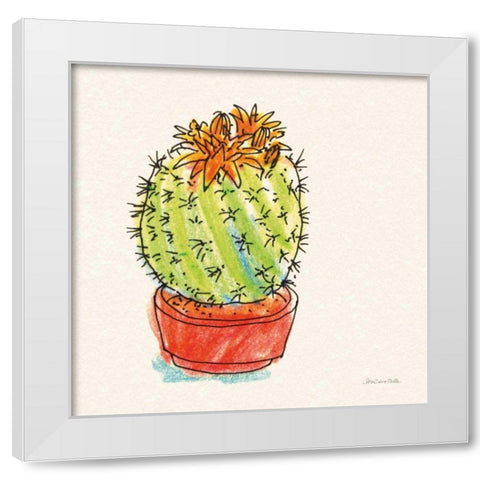 Cacti Garden II White Modern Wood Framed Art Print by Miller, Sara Zieve