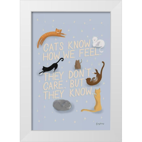 Ode to Cats White Modern Wood Framed Art Print by Thorns, Becky