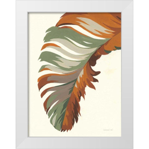 Retro Big Leaf I White Modern Wood Framed Art Print by Nai, Danhui