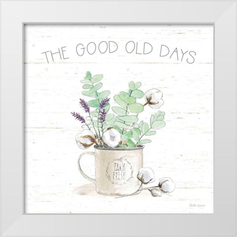 Farmhouse Cotton III Sage White Modern Wood Framed Art Print by Grove, Beth