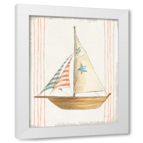 Floursack Nautical VII no Words White Modern Wood Framed Art Print by Nai, Danhui