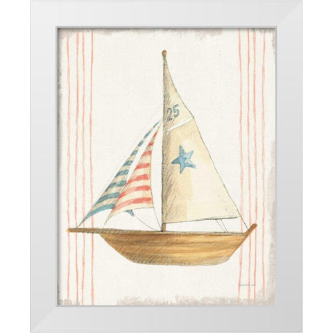 Floursack Nautical VII no Words White Modern Wood Framed Art Print by Nai, Danhui