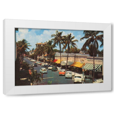 Florida Postcard IV White Modern Wood Framed Art Print by Wild Apple Portfolio