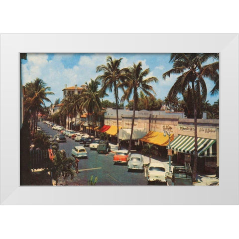 Florida Postcard IV White Modern Wood Framed Art Print by Wild Apple Portfolio