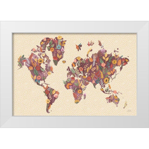 Harvest Garden World White Modern Wood Framed Art Print by Marshall, Laura
