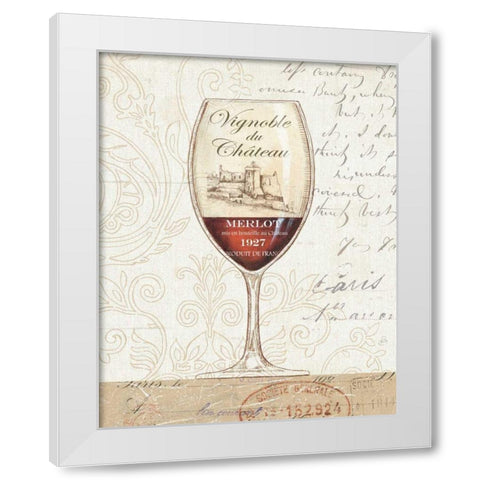 Wine by the Glass II White Modern Wood Framed Art Print by Brissonnet, Daphne