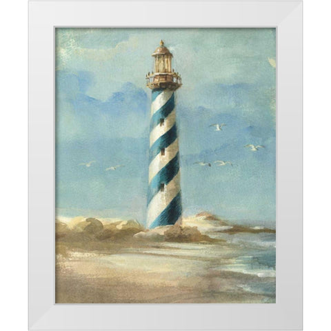 Lighthouse I White Modern Wood Framed Art Print by Nai, Danhui