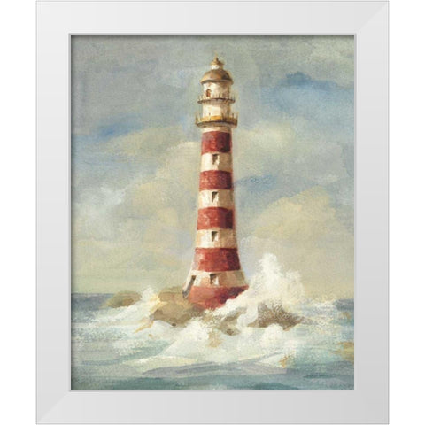 Lighthouse II White Modern Wood Framed Art Print by Nai, Danhui