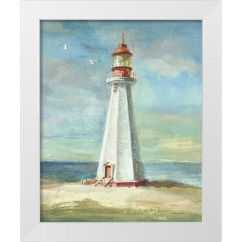 Lighthouse III White Modern Wood Framed Art Print by Nai, Danhui