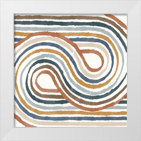 Rainbow Road I Thick Lines White Modern Wood Framed Art Print by Hershey, Moira