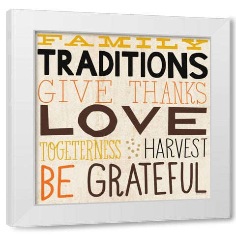 Family Traditions White Modern Wood Framed Art Print by Mullan, Michael