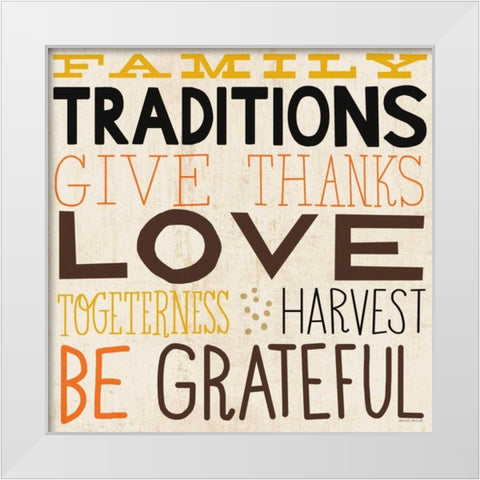 Family Traditions White Modern Wood Framed Art Print by Mullan, Michael