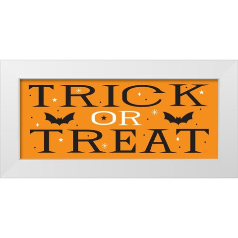 Halloween Fun White Modern Wood Framed Art Print by Mullan, Michael