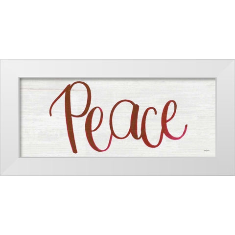 Peace White Modern Wood Framed Art Print by Jackson, Jenaya