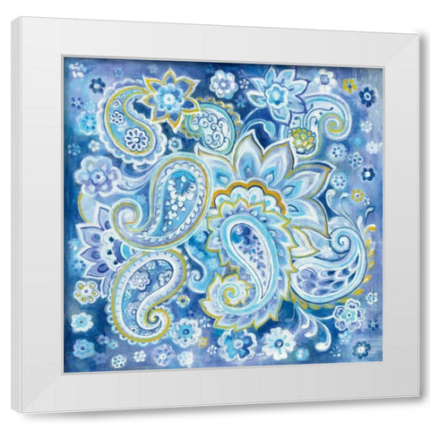 Regal Paisley White Modern Wood Framed Art Print by Nai, Danhui