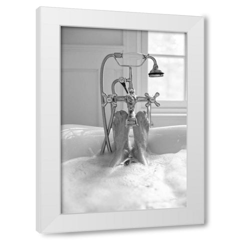 Bubble Bath I White Modern Wood Framed Art Print by Aledanda