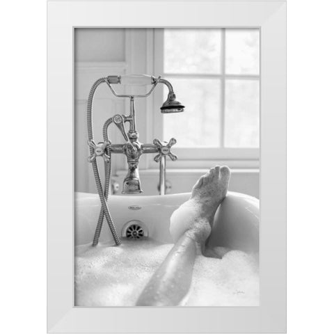 Bubble Bath II White Modern Wood Framed Art Print by Aledanda