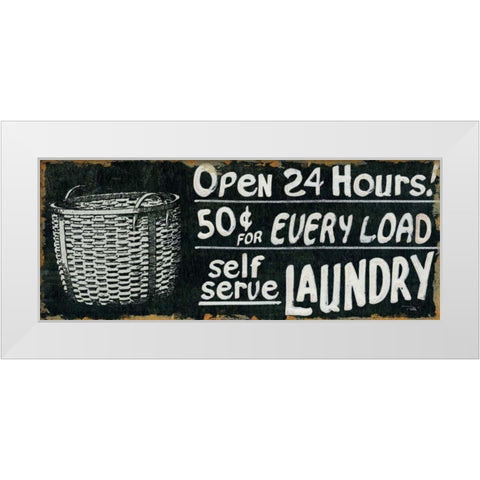 Vintage Sign II White Modern Wood Framed Art Print by Pela