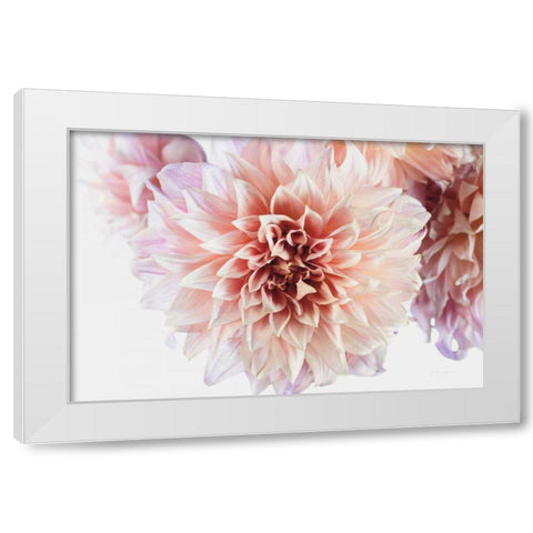 Peach Dahlias Light White Modern Wood Framed Art Print by Catterall, Elise