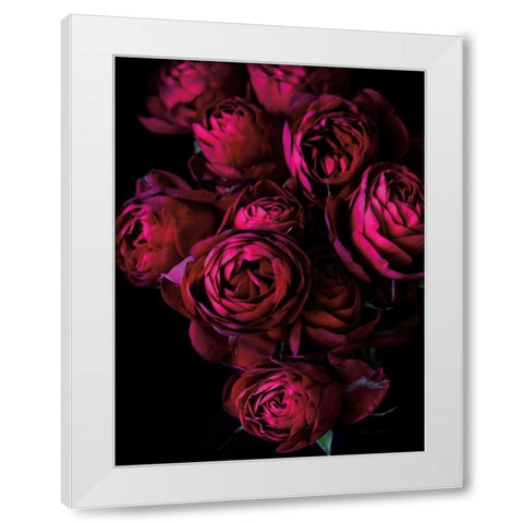 Cabbage Roses White Modern Wood Framed Art Print by Catterall, Elise