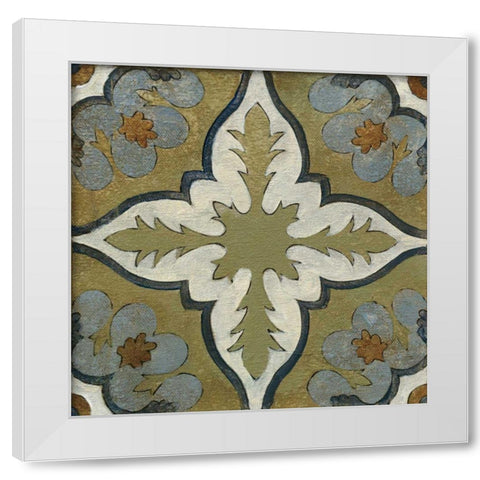Old World Tile II White Modern Wood Framed Art Print by Vassileva, Silvia