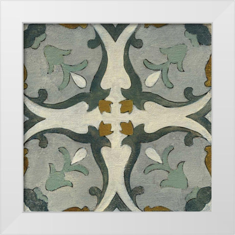 Old World Tile III White Modern Wood Framed Art Print by Vassileva, Silvia