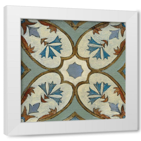 Old World Tile IV White Modern Wood Framed Art Print by Vassileva, Silvia