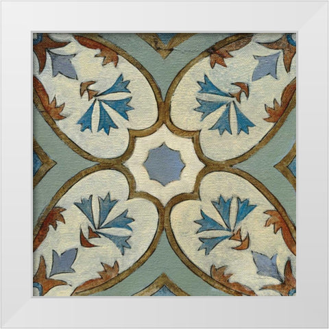 Old World Tile IV White Modern Wood Framed Art Print by Vassileva, Silvia