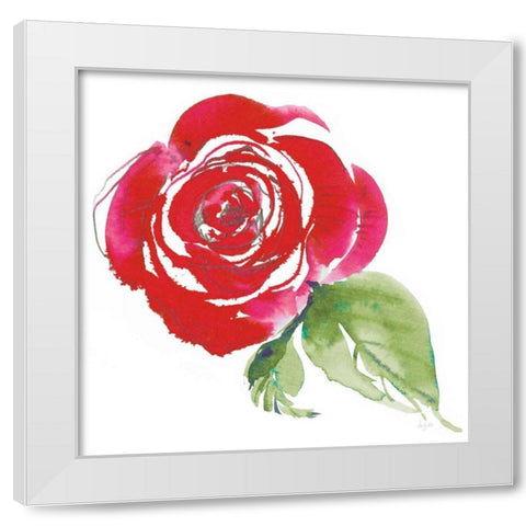 Bold Roses III White Modern Wood Framed Art Print by Rice, Kristy
